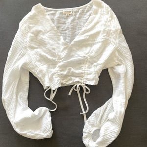 Adjustable long sleeve blouse (can make it cropped or not)